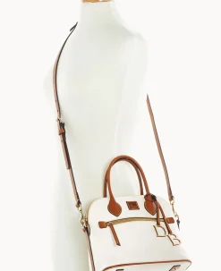 Dooney & Bourke The Pebble Grain Collection|Ready For the Getaway<Pebble Grain Domed Satchel White