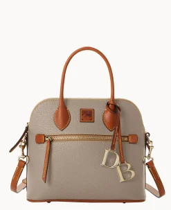 Dooney & Bourke The Pebble Grain Collection|Ready For the Getaway<Pebble Grain Domed Satchel Taupe