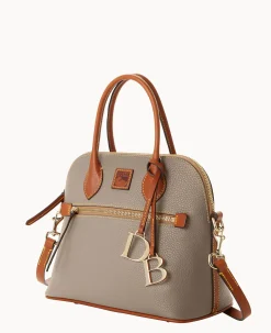 Dooney & Bourke The Pebble Grain Collection|Ready For the Getaway<Pebble Grain Domed Satchel Taupe