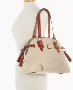 Dooney & Bourke The Pebble Grain Collection|Pebbled Leather<Pebble Grain Domed Satchel Bone