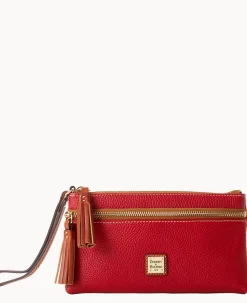 Dooney & Bourke The Pebble Grain Collection|Grab and Go<Pebble Grain Double Zip Wristlet Red