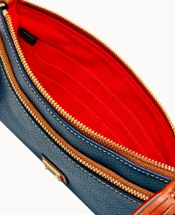Dooney & Bourke The Pebble Grain Collection|Grab and Go<Pebble Grain Double Zip Wristlet Midnight Blue