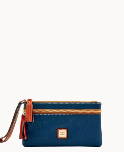 Dooney & Bourke The Pebble Grain Collection|Grab and Go<Pebble Grain Double Zip Wristlet Midnight Blue