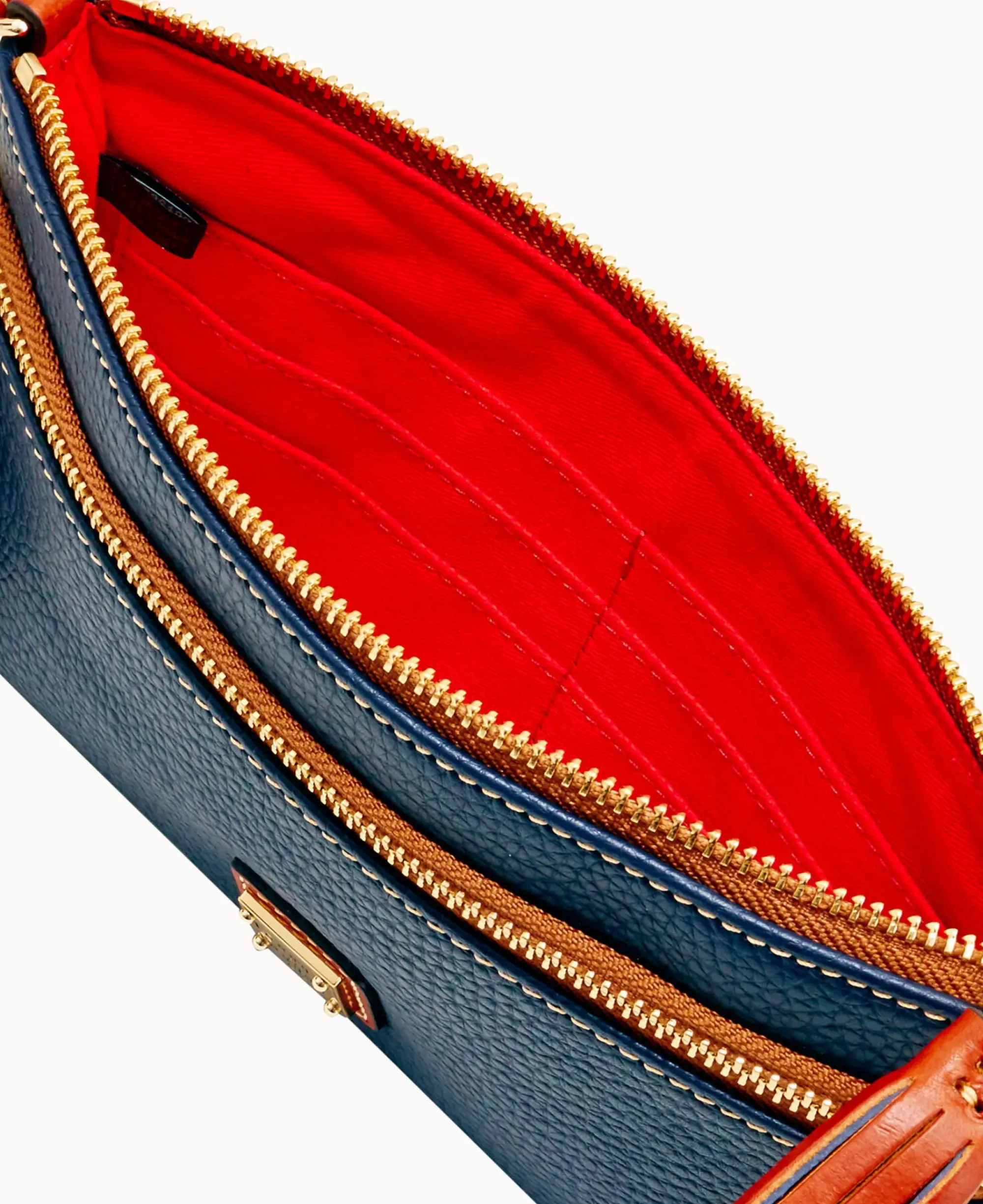 Dooney & Bourke The Pebble Grain Collection|Grab and Go<Pebble Grain Double Zip Wristlet Midnight Blue