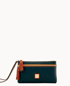 Dooney & Bourke The Pebble Grain Collection|Grab and Go<Pebble Grain Double Zip Wristlet Black