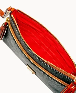 Dooney & Bourke The Pebble Grain Collection|Grab and Go<Pebble Grain Double Zip Wristlet Black