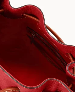 Dooney & Bourke The Pebble Grain Collection|Pebbled Leather<Pebble Grain Drawstring Red