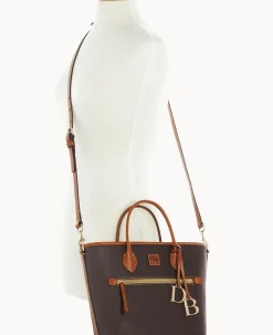 Dooney & Bourke The Pebble Grain Collection|Ready For the Getaway<Pebble Grain Handle Tote Brown Tmoro