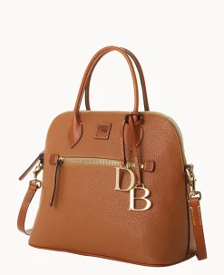 Dooney & Bourke The Pebble Grain Collection|Ready For the Getaway<Pebble Grain Large Domed Satchel Caramel