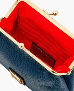 Dooney & Bourke The Pebble Grain Collection|Clutches<Pebble Grain Large Frame Purse Midnight Blue
