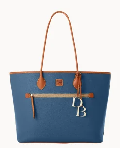 Dooney & Bourke The Pebble Grain Collection|Ready For the Getaway<Pebble Grain Large Tote Jeans