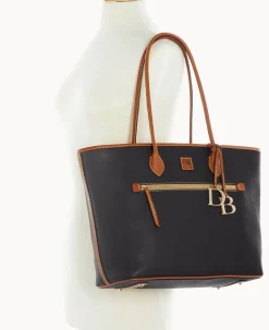 Dooney & Bourke The Pebble Grain Collection|Ready For the Getaway<Pebble Grain Large Tote Black