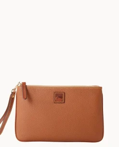Dooney & Bourke The Pebble Grain Collection|Grab and Go<Pebble Grain Large Wristlet Caramel