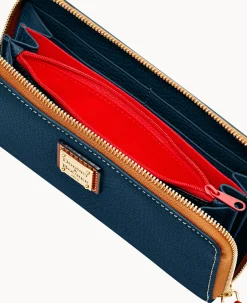 Dooney & Bourke The Pebble Grain Collection|Grab and Go<Pebble Grain Large Zip Around Wristlet Midnight Blue