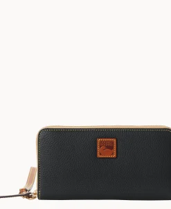 Dooney & Bourke The Pebble Grain Collection|Grab and Go<Pebble Grain Large Zip Around Wristlet Black