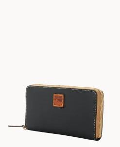 Dooney & Bourke The Pebble Grain Collection|Grab and Go<Pebble Grain Large Zip Around Wristlet Black