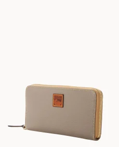 Dooney & Bourke The Pebble Grain Collection|Grab and Go<Pebble Grain Large Zip Around Wristlet Taupe