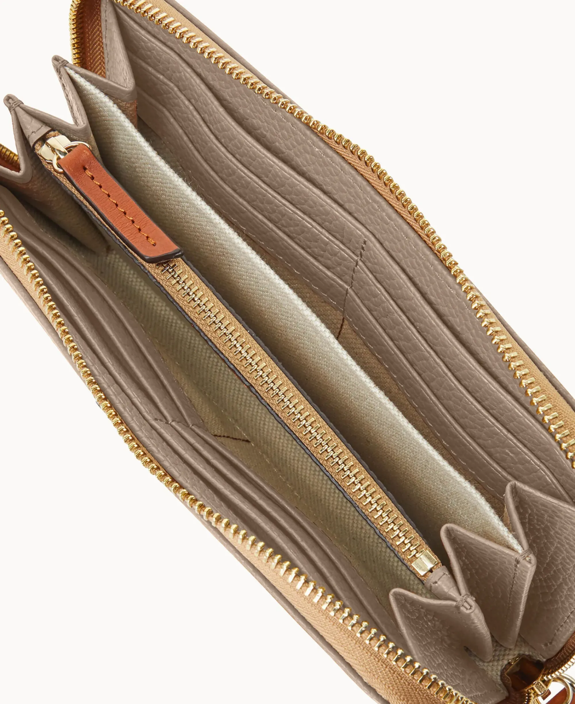 Dooney & Bourke The Pebble Grain Collection|Grab and Go<Pebble Grain Large Zip Around Wristlet Taupe