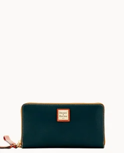 Dooney & Bourke The Pebble Grain Collection|Wristlets<Pebble Grain Large Zip Around Wristlet Black