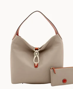 Dooney & Bourke The Pebble Grain Collection|Pebbled Leather<Pebble Grain Logo Lock Shoulder Bag with Pouch Taupe