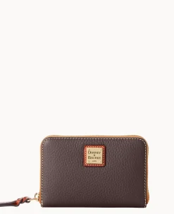 Dooney & Bourke The Pebble Grain Collection|Grab and Go<Pebble Grain Medium Zip Around Wallet Brown Tmoro