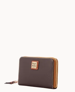 Dooney & Bourke The Pebble Grain Collection|Grab and Go<Pebble Grain Medium Zip Around Wallet Brown Tmoro