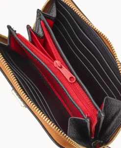 Dooney & Bourke The Pebble Grain Collection|Grab and Go<Pebble Grain Medium Zip Around Wallet Black