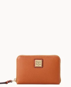 Dooney & Bourke The Pebble Grain Collection|Grab and Go<Pebble Grain Medium Zip Around Wallet Caramel