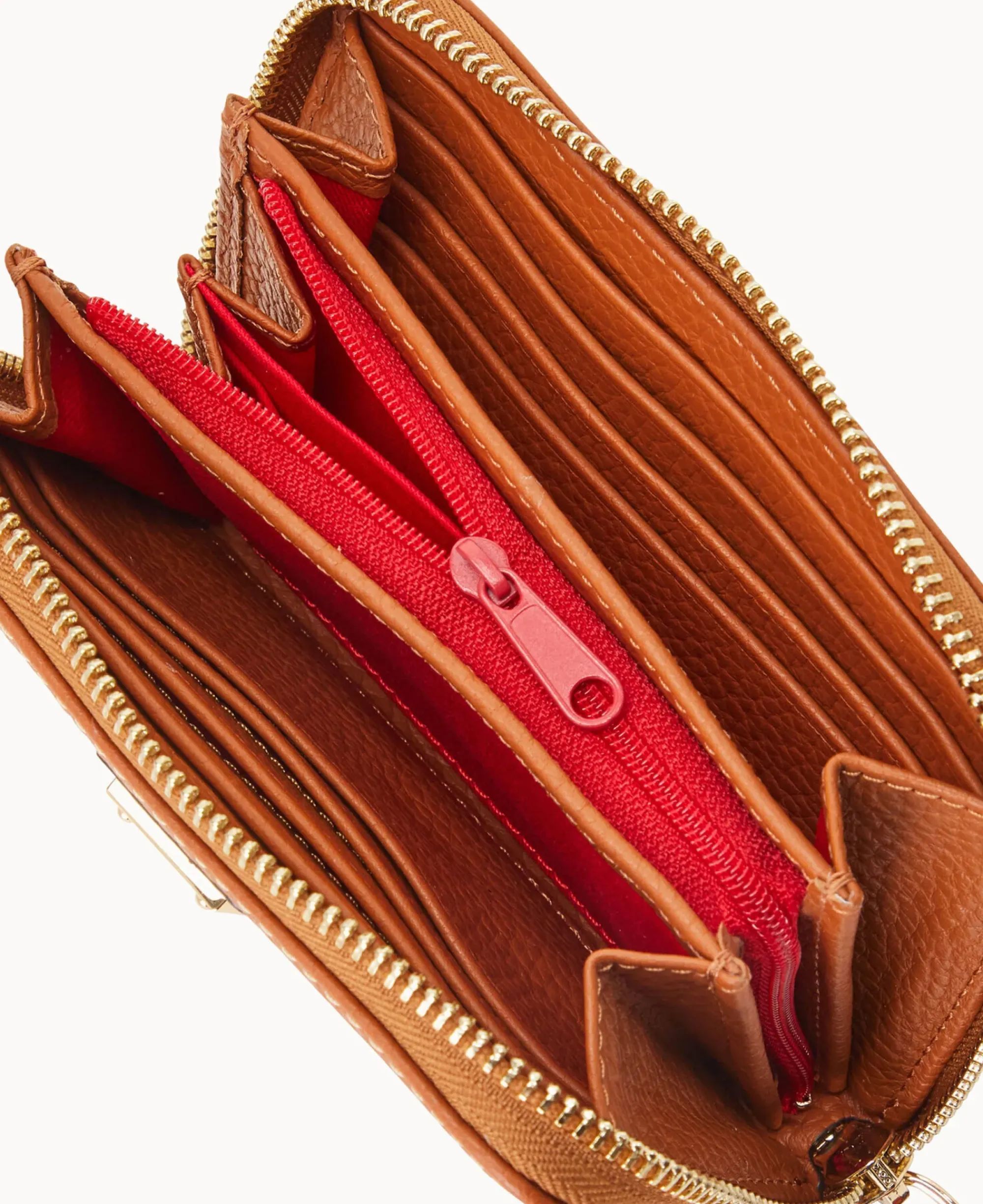 Dooney & Bourke The Pebble Grain Collection|Grab and Go<Pebble Grain Medium Zip Around Wallet Caramel