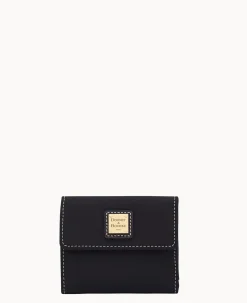 Dooney & Bourke The Pebble Grain Collection|Grab and Go<Pebble Grain Small Flap Credit Card Wallet Black Black