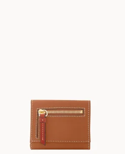 Dooney & Bourke The Pebble Grain Collection|Grab and Go<Pebble Grain Small Flap Credit Card Wallet Caramel