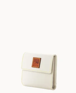 Dooney & Bourke The Pebble Grain Collection|Grab and Go<Pebble Grain Small Flap Credit Card Wallet White