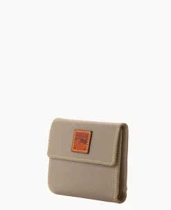Dooney & Bourke The Pebble Grain Collection|Grab and Go<Pebble Grain Small Flap Credit Card Wallet Taupe
