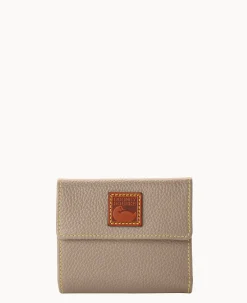 Dooney & Bourke The Pebble Grain Collection|Grab and Go<Pebble Grain Small Flap Credit Card Wallet Taupe