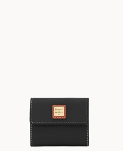 Dooney & Bourke The Pebble Grain Collection|Grab and Go<Pebble Grain Small Flap Credit Card Wallet Black