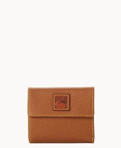 Dooney & Bourke The Pebble Grain Collection|Grab and Go<Pebble Grain Small Flap Credit Card Wallet Caramel