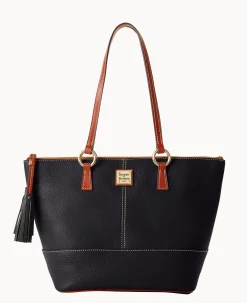 Dooney & Bourke The Pebble Grain Collection|Ready For the Getaway<Pebble Grain Small Tobi Tote Black