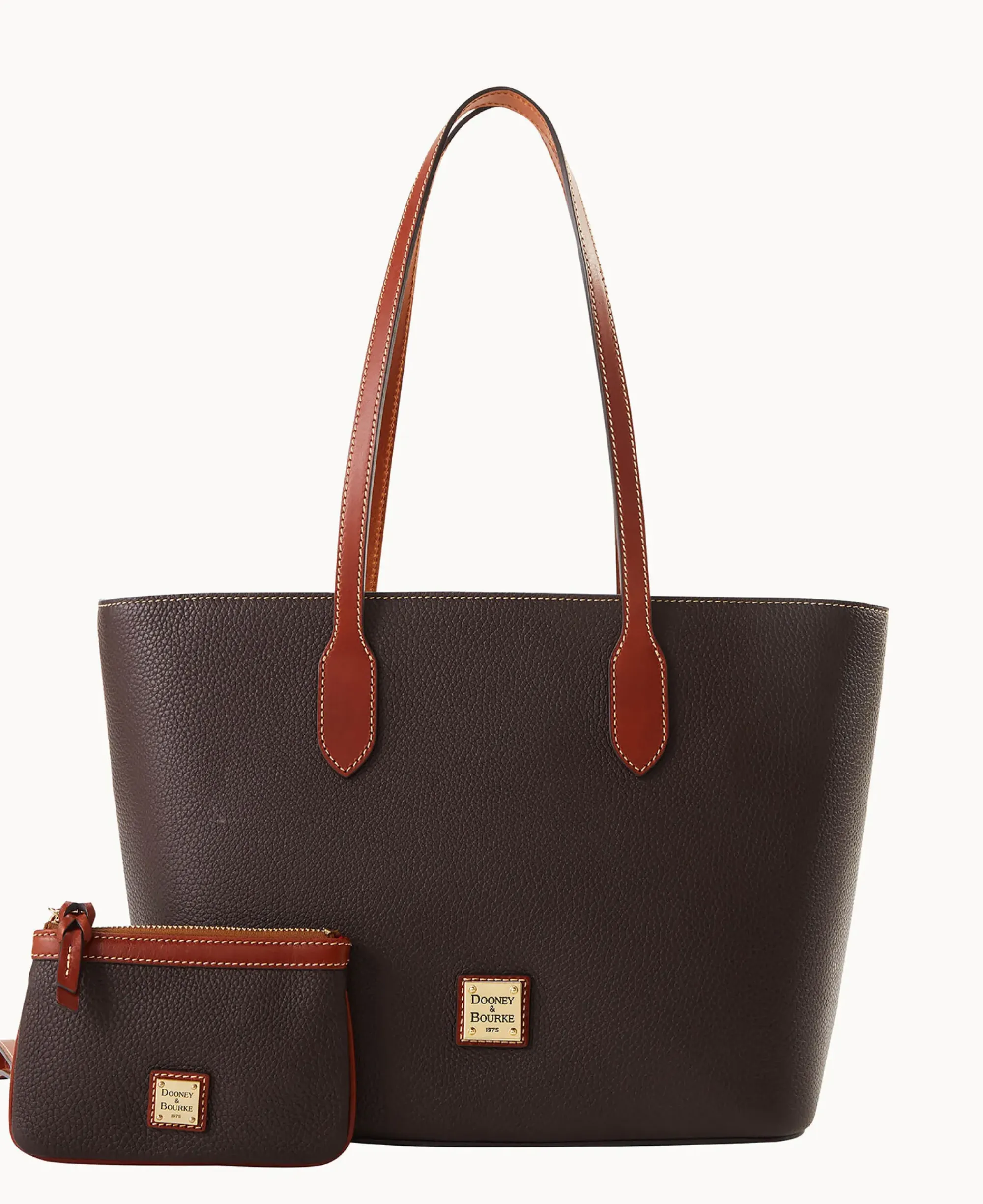 Dooney & Bourke The Pebble Grain Collection|Pebbled Leather<Pebble Grain Tote With Medium Wristlet Brown Tmoro