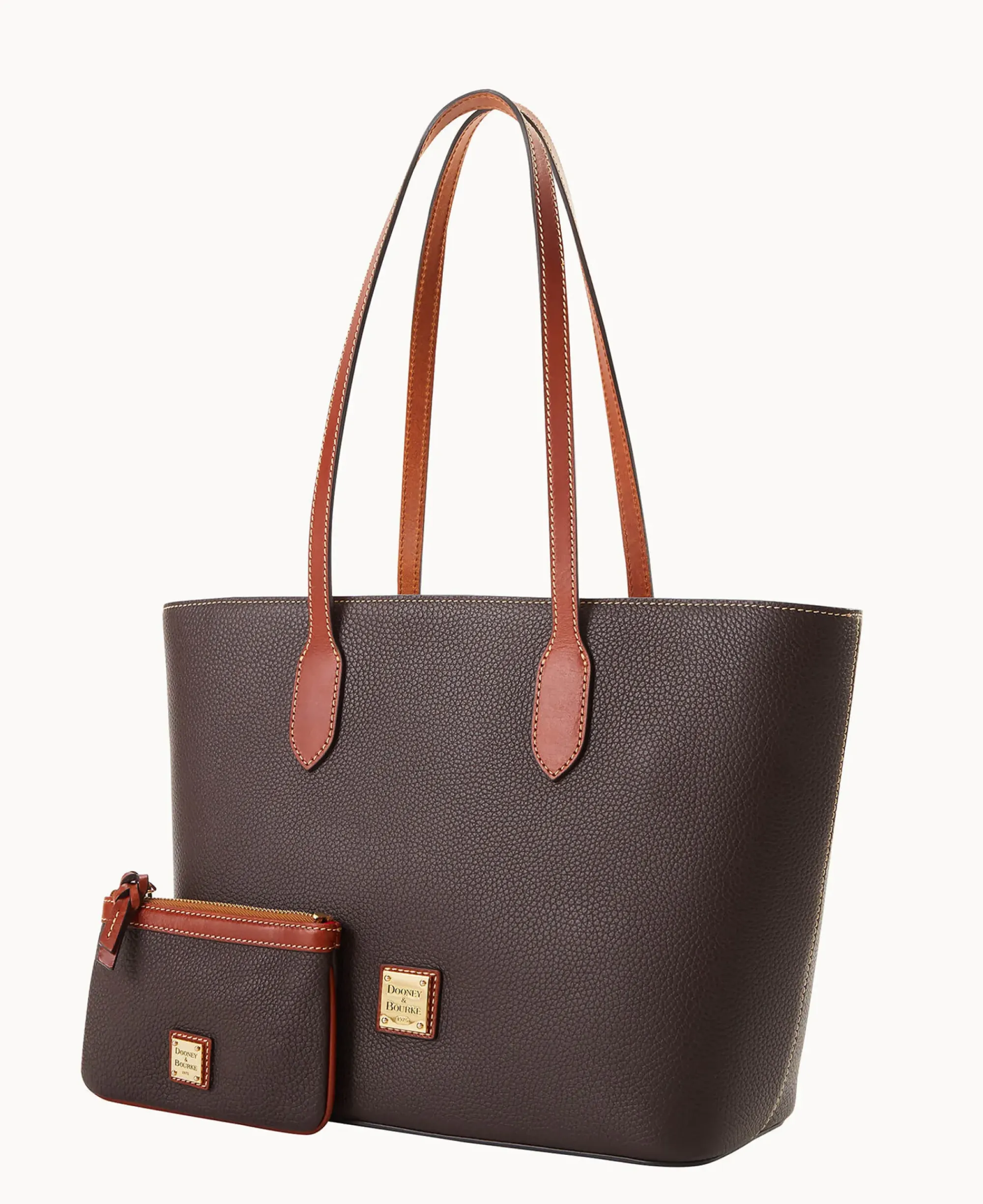 Dooney & Bourke The Pebble Grain Collection|Pebbled Leather<Pebble Grain Tote With Medium Wristlet Brown Tmoro