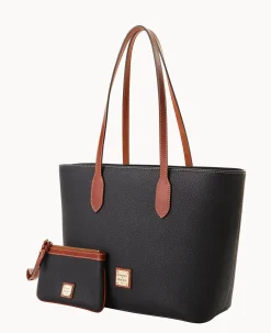Dooney & Bourke The Pebble Grain Collection|Pebbled Leather<Pebble Grain Tote With Medium Wristlet Black