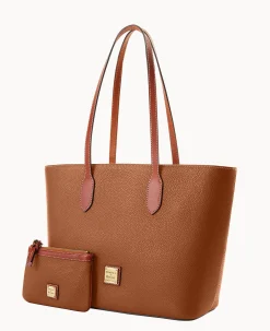 Dooney & Bourke The Pebble Grain Collection|Pebbled Leather<Pebble Grain Tote With Medium Wristlet Caramel
