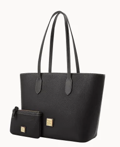 Dooney & Bourke The Pebble Grain Collection|Pebbled Leather<Pebble Grain Tote With Medium Wristlet Black