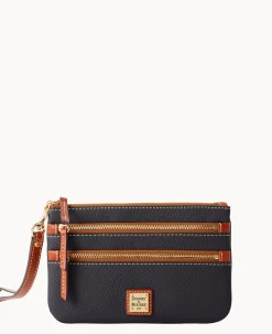 Dooney & Bourke The Pebble Grain Collection|Grab and Go<Pebble Grain Triple Zip Wristlet Black