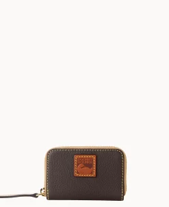 Dooney & Bourke The Pebble Grain Collection|Grab and Go<Pebble Grain Zip Around Credit Card Case Brown Tmoro