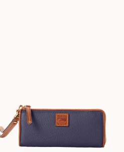 Dooney & Bourke The Pebble Grain Collection|Grab and Go<Pebble Grain Zip Clutch Wristlet Midnight Blue