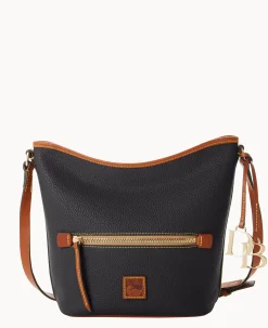 Dooney & Bourke The Pebble Grain Collection|Ready For the Getaway<Pebble Grain Zip Sac Black