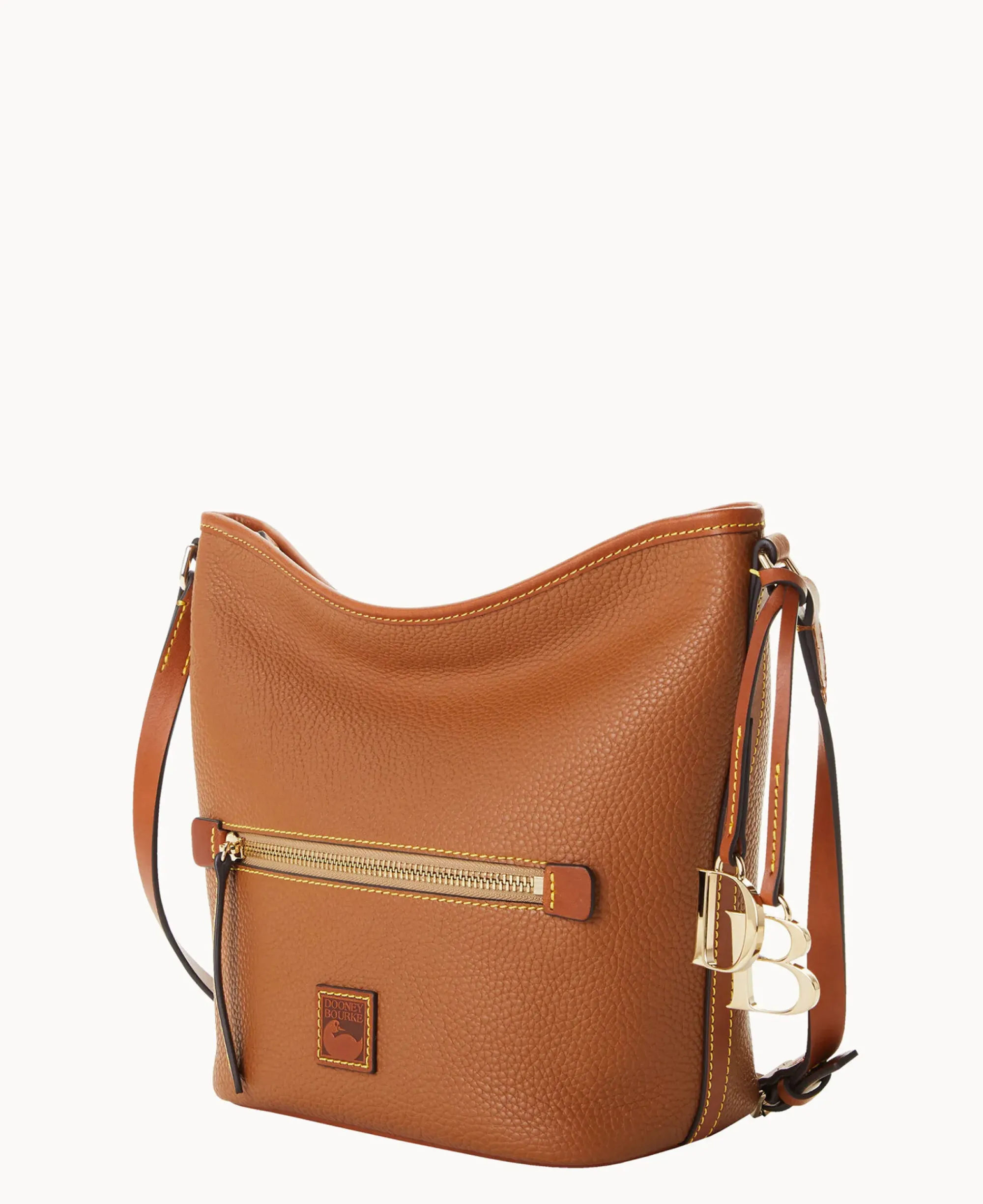 Dooney & Bourke The Pebble Grain Collection|Ready For the Getaway<Pebble Grain Zip Sac Caramel