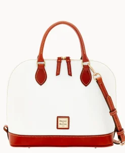 Dooney & Bourke The Pebble Grain Collection|Ready For the Getaway<Pebble Grain Zip Zip Satchel White