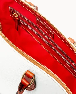 Dooney & Bourke The Pebble Grain Collection|Ready For the Getaway<Pebble Grain Zip Zip Satchel White