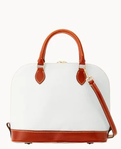 Dooney & Bourke The Pebble Grain Collection|Ready For the Getaway<Pebble Grain Zip Zip Satchel White